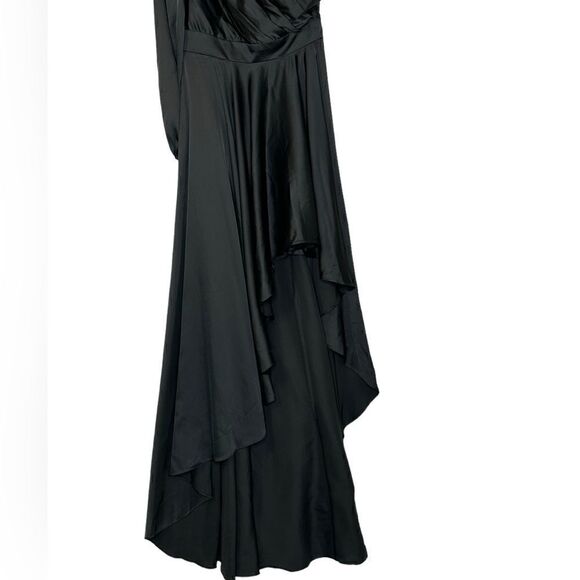 Mac Duggal 49141 Black High Low One Shoulder Gown | Size 2 - Picture 9 of 11